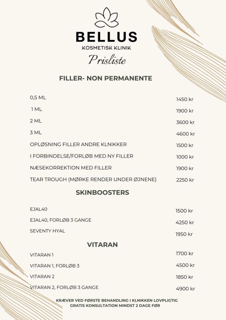 Filler, Non permanent, Skinbooster, Vitaran, Priser
