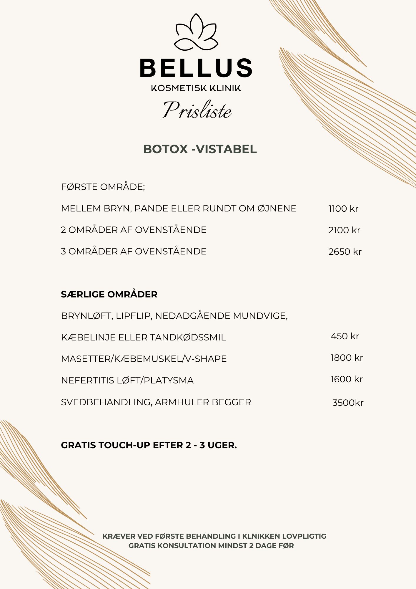 Botox, Vistabel, Priser