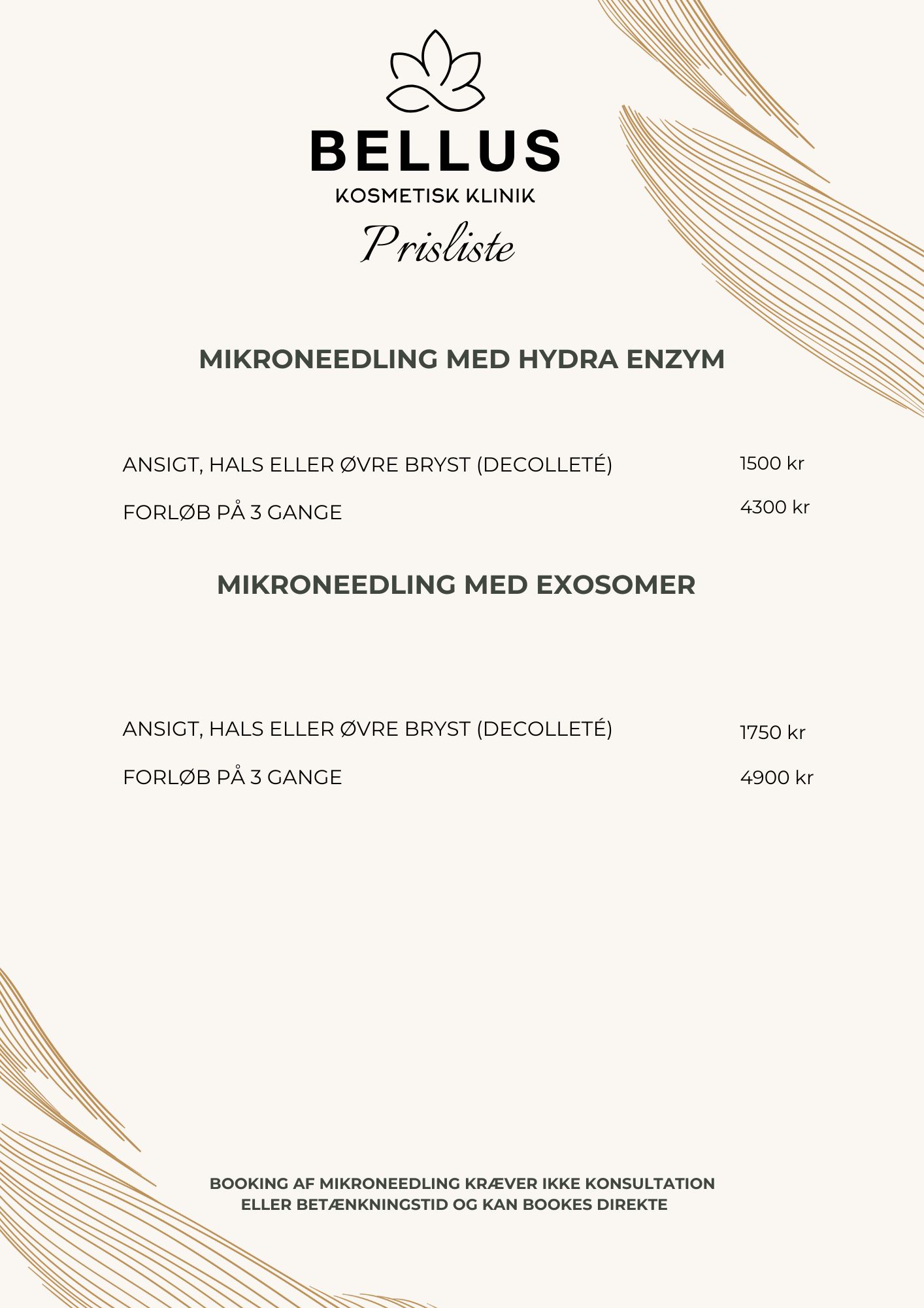 Mikroneedling, Microneedling, Hydra enzym, Exosomer, priser
